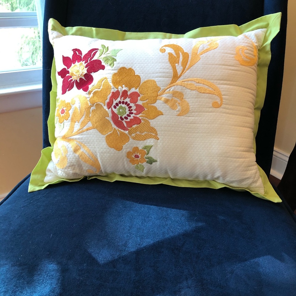 Beautiful gold red & green pillow.